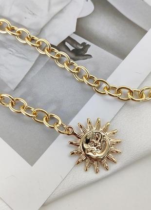 Ремень пояс цепь золотой солнце ☀☀☀металлический на талию на бедре новый