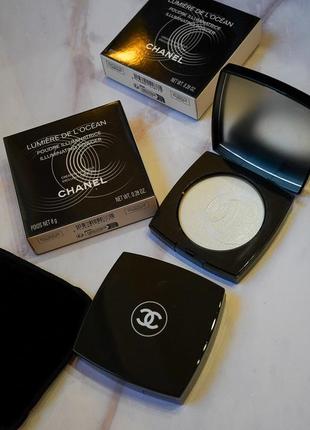 Пудра хайлайтер з ефектом сяйва chanel lumiere de l'ocean exclusive