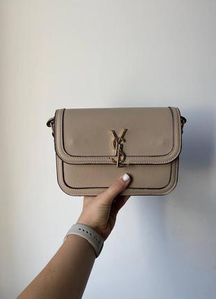 Женская сумка ив сен лоран yves saint laurent бежевая классика