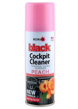 Полироль для панели приборов nowax cockpit cleaner spray персик, 200мл