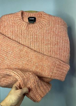 Объемный свитер крупная вязка pull & bear
