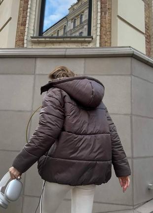 Куртка жіноча зимова тепла сьильна колір: чорний, шоколад, сірий