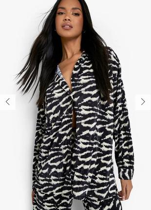 Плиссированная рубашка большого размера