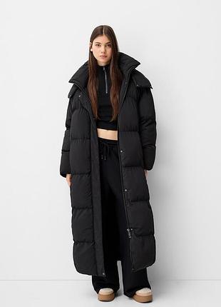 Довге дуте пальто bershka