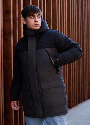 Двоколірна зимова парка staff to black & graphite