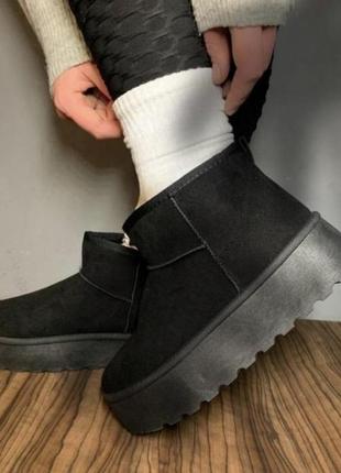 Черные угги на платформе, теплые сапоги угги 37 размер ugg