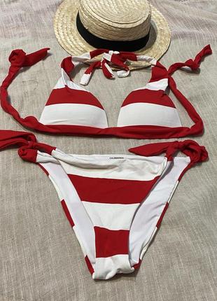 Calzedonia крутой раздельный купальник на завязке качественного бренда