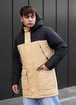 Зимова двоколірна парка staff to black & beige