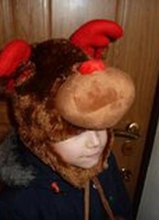 Новогодняя шапка на 3-7 лет