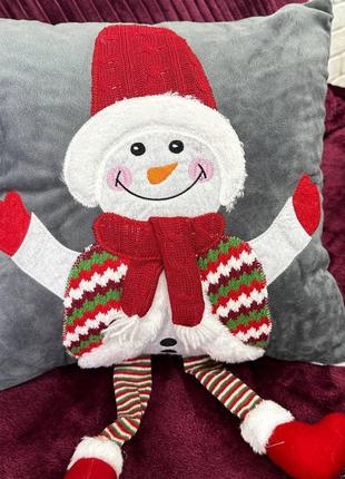 Новорічна декоративна подушка велюр