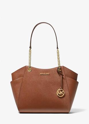 Сумка женская michael kors jet set l коричневая кожаная