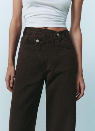 Шоколадные джинсы trf wide-leg