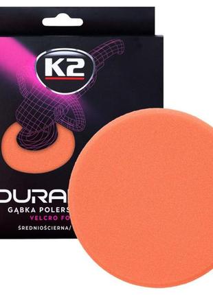 Губка для полірування k2 duraflex середня помаранчева 150*25мм на липучці
