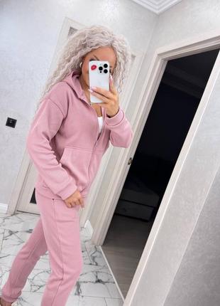 Теплий жіночий спортивний костюм рубчик з начісом s, m, l, xl