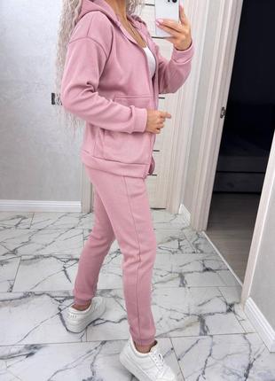 Теплий жіночий спортивний костюм рубчик з начісом s, m, l, xl