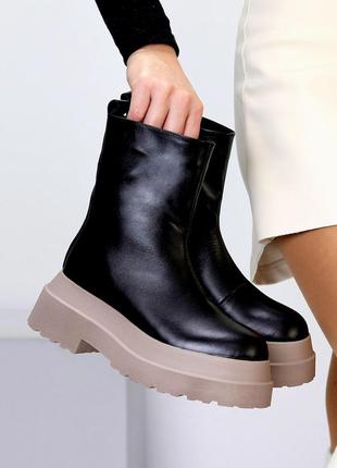 Черевики жіночі чорні шкіряні