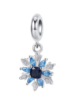 Серебряная подвеска шарм "снежинка"