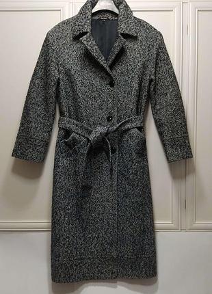 Пальто, в ялинку, вовна , під пояс, італія