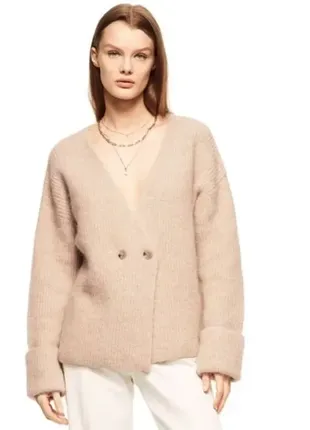 Zara стильный кардиган из шерсти с альпакой