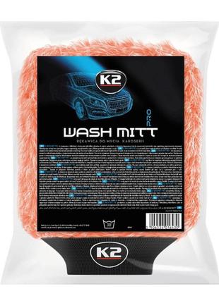 Губка-рукавичка з мікрофібри для ручного миття автомобіля k2 wash mitt