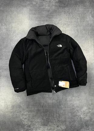 Топовая двусторонняя куртка от бренда the north face в темном варианте