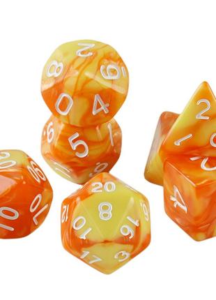 D&d оранжевые кубики жёлтые дайсы днд сет костей для игры dungeons and dragons d20 подземелья и драконы dice кости dnd