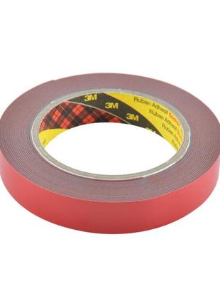 Стрічка клеюча двостороння 3m, темно-сіра, 12ммx5м, блістер, 1шт