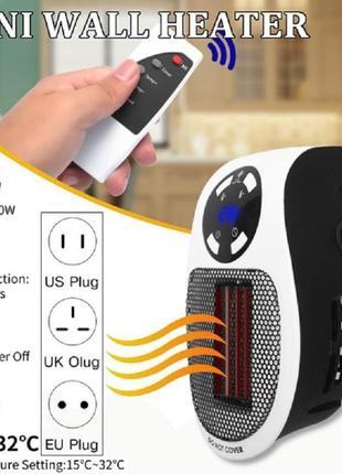 Портативный обогреватель portable heater 500w с lcd-дисплеем и пультом д/у тепловентилятор