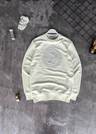 Мужской свитшот calvin klein белый весенний осенний кофта кельвин кляйн без капюшона (b)