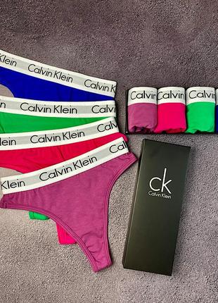 Жіночі труси стрінги calvin klein набір 4 шт.