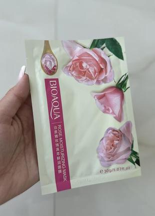 Тканевая маска для лица с розой🥀увлажнение и питание кожи