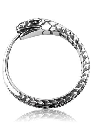 Серьга уроборос серебро ручная работа