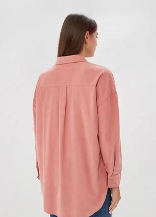 Рубашка river island (велюр, розовая, блуза удлиненная оверсайз)