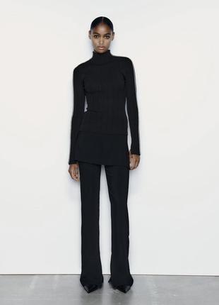 Кофтинка zara в рубчик кофта лонгслів светр свитер2 фото