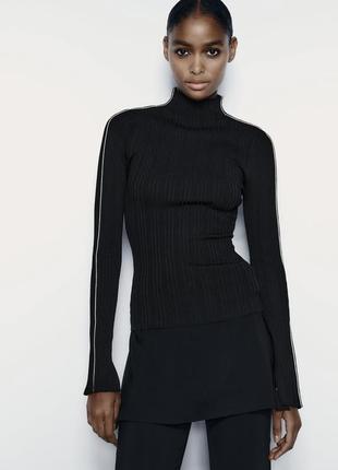 Кофтинка zara в рубчик кофта лонгслів светр свитер3 фото