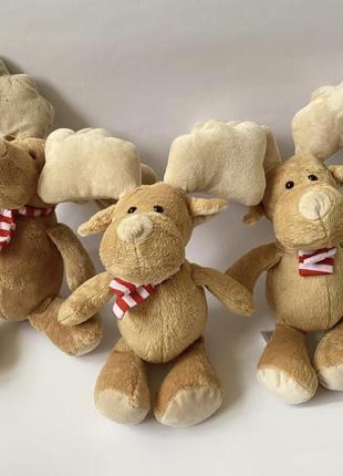 Мягкая игрушка олень новогодний олень с шарфиком оленёнок плюшевый мягкий