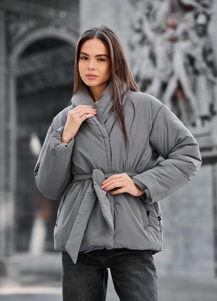 Демисезонная женская куртка staff emi gray2 фото