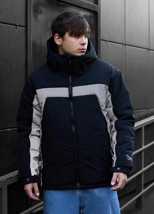 Молодежная зимняя куртка staff vi black reflective