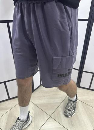 Чоловічі шорти puma чорні трикотажні на літо, повсякденні літні шорти