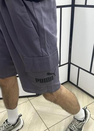 Мужские шорты puma Чоловічі чёрные трикотажные на лето, повседневные летние шорты2 фото