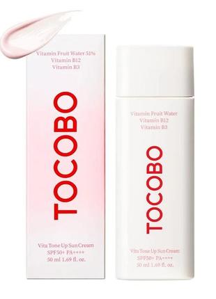 Тонизирующий увлажняющий санблок tocobo vita tone up sun cream spf50+ pa++++ 50 мл