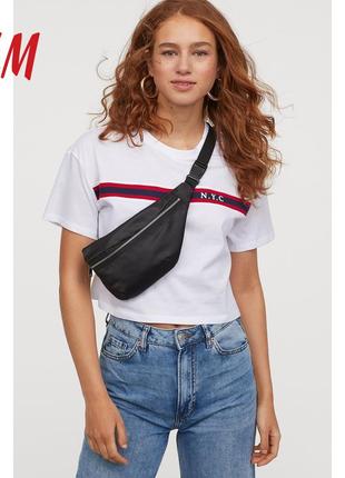 Легенька котонова укорочена футболка h&m