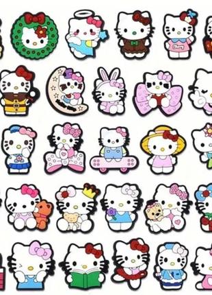 Джибітси для взуття для кроксів hello kitty джибитсы для кроксов, прикраси для взуття для дівчинки кисти, кіті, кітті, jibbitz crocs