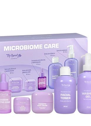 Подарунковий набір косметики по догляду за обличчям top beauty microbiome care для жінок 5 продуктів