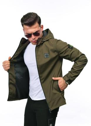 Чоловіча весняна куртка хакі вітровка stone island літня курточка стон ісланд