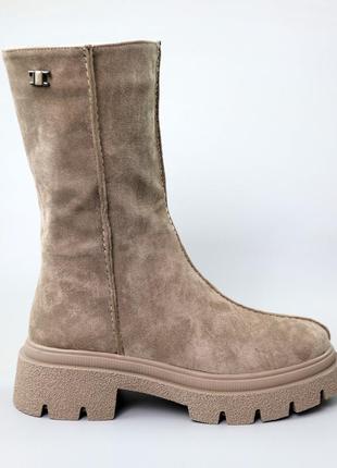 Черевики жіночі хутро 590713 бежеві