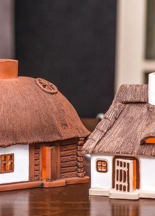 Керамический домик-подсвечник "дом под крышей". украинский сувенир