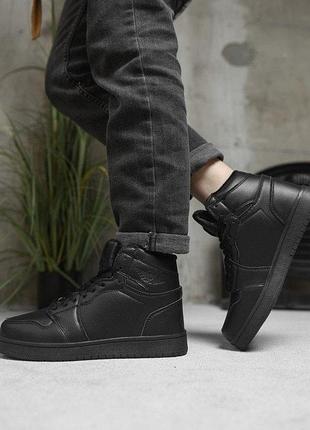 Зимние женские кроссовки  air force total black hb470-1 вт0579