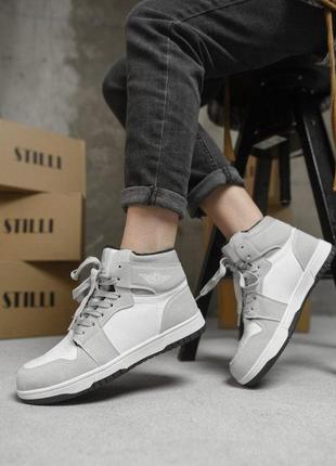 Зимние женские кроссовки air force white/grey mn 10-20r вт0571