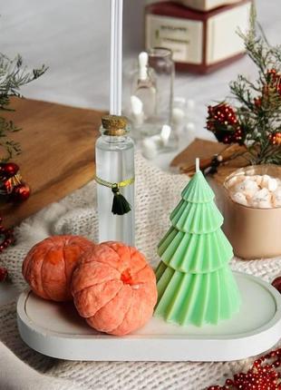 Новорічний набір свічок у гіпсовому кашпо christmas orange з аромадифузором